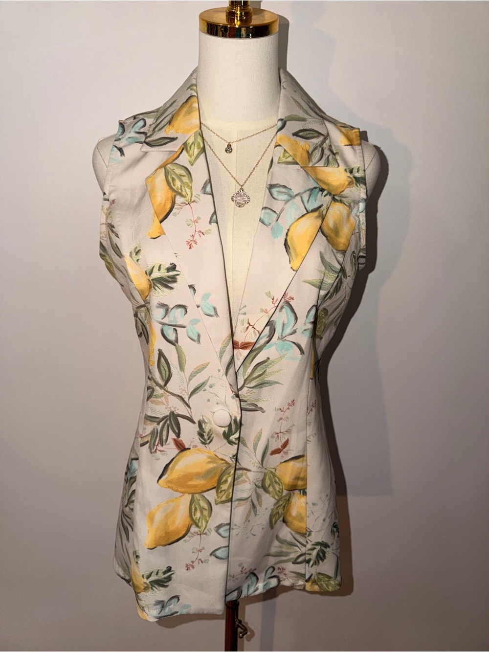 Lemon Print Blazer Vest 🍋